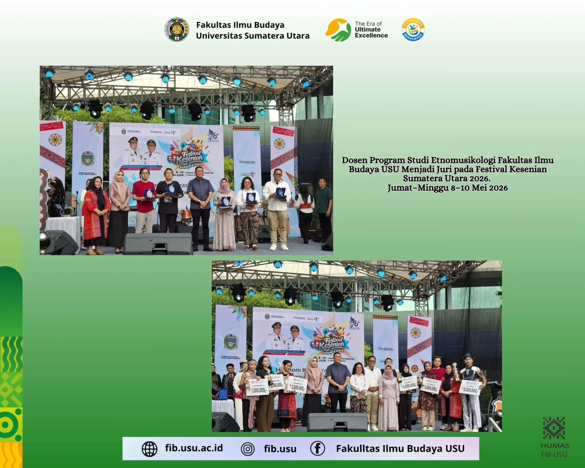 Dosen FIB USU Menjadi Juri pada Festival Kesenian Sumatera Utara 2026
